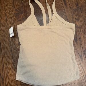 Free People Tan Ribbed Camisole